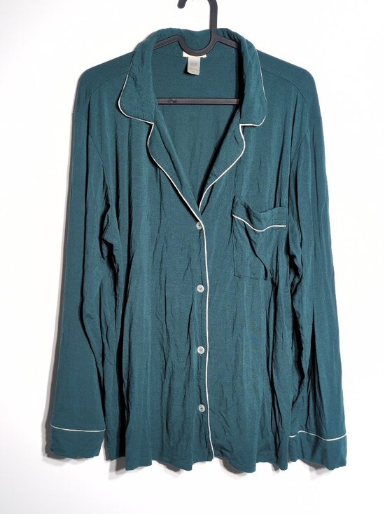 Eberjey Other - Eberjey Gisele Shirt Long Sleeve Medium Evergreen Ivory Sleep Tencel Modal